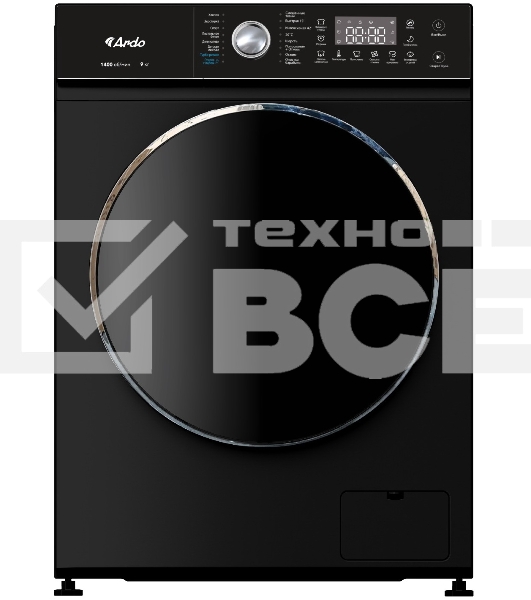 Стиральная машина Ardo WTH91460B2 черный, загрузка фронтальная 9 кг, 1400 об/мин., класс: A+++