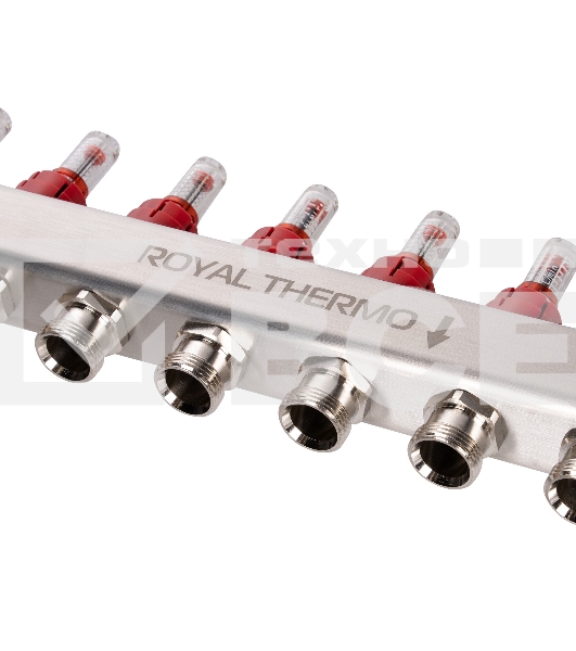 Коллектор Royal Thermo нерж. в сборе с расходомерами 1