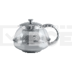 Чайник заварочный MALLONY Menta-600 из нержавеющей стали и жаропрочного стекла, 0,6 л, фото 1