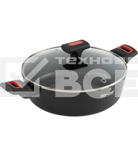 Сотейник Rondell Urban Pro RDA-1988 d=26см, (с крышкой) черный