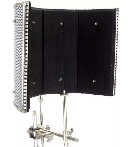 Акустический экран sE Electronics REFLEXION FILTER PRO для устранения отраженных звуковых волн и интерференции на капсюле. Улучшенает звуковые характеристики комнаты и микрофона.