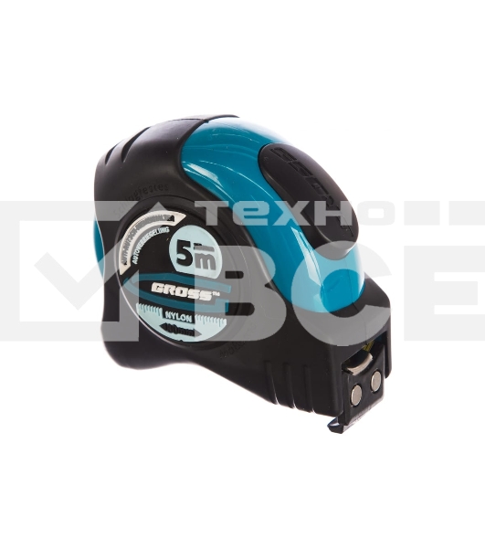 Рулетка Gross 31113 ''schlagfest'' 5м x 25мм магн. обрез зацеп двухст. шкала нейлон покр. автомати