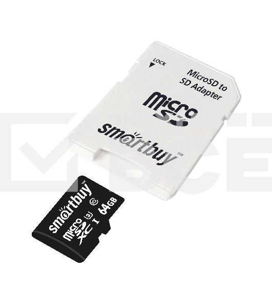 Карта памяти Smartbuy MicroSDXC карта памяти Smartbuy 64Gb Class10 PRO U3 R/W:90/70 MB/s, адаптер в комплекте. '