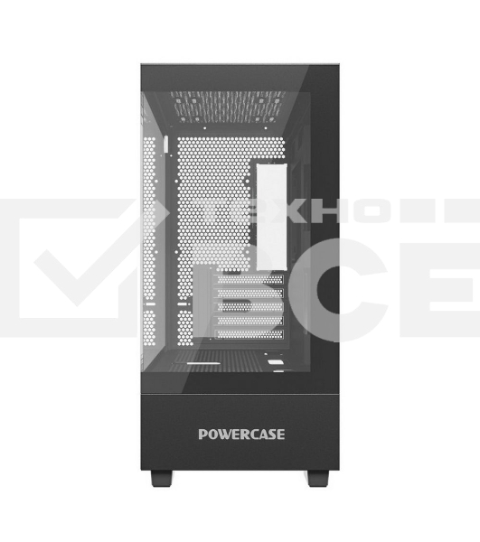 Корпус компьютерный Powercase Vision Micro M, Tempered Glass, чёрный, mATX  (CVMMB-L0)