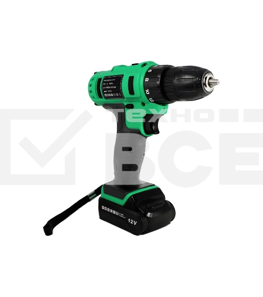 Дрель-шуруповерт Zitrek Greenpower 12-Li 063-4074, Аккумуляторная, 12В, 2 АКБ, Кейс