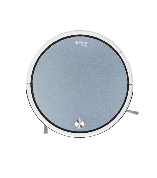 Робот-пылесос Vitek VT-1805 белый/синий, Li-Ion, уборка сухая/влажная, пылесборник контейнер 0.5 л