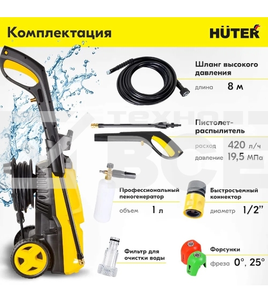 Мойка Huter W-4-MP-PRO 900/70/8/76