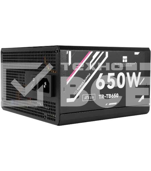Блок питания Thermalright, 650W 80+ Bronze (ATX, 3.0, Full modular, 1x24(20+4)pin, 2xCPU 8(4+4)pin, 4xPCIe*2 8(6+2)pin, 3xSATA3, 3xMOLEX4pin, Active, 120x120mm, 150x140x86mm, APFC, black)