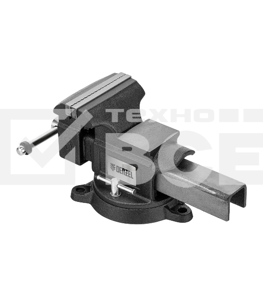 Тиски слесарные Denzel BVH-150 150 мм, поворотные, стальная направляющая, с наковальней