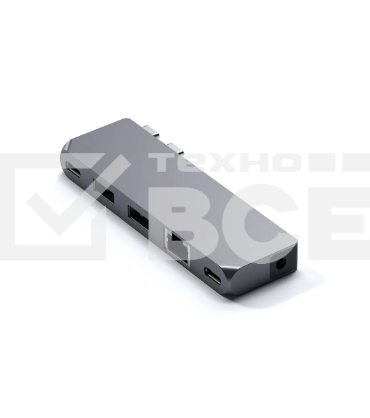 USB-концентратор Satechi Pro Hub Mini (2xUSB 3.0, USB Type-C, USB Type-C 4, RJ-45, Mini jack), Серый космос ST-UCPHMIM