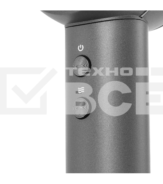 Фен Itel IHD-73 серый, 1300 Вт, компактный, ионизация