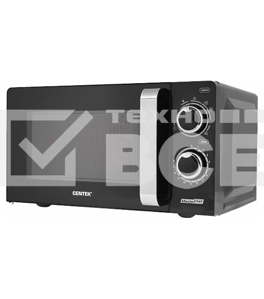 Микроволновая печь Centek CT-1575 черный, 20 л, 700 Вт, переключатели - поворотный механизм