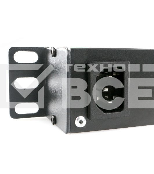 Блок 1 вход С14/8 евророзеток с защитой для 19'. C14. MAX-19. 16A. 1U.