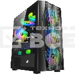 Компьютерный корпус 1STPLAYER FIREBASE X3-M Black, mATX, TG, 4x120мм LED fans inc., фото 1