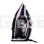 Утюг Galaxy Line GL 6135, черный с лиловым, паровой с помпой, 3200 Вт, постоянный пар 90 г/мин, паровой удар 260 г/мин, функции: самоочистка, антинакипь, автоотключение, вертикальное отпаривание, LED-дисплей, встроеный парогенератор, защита от перегрева, , фото 1