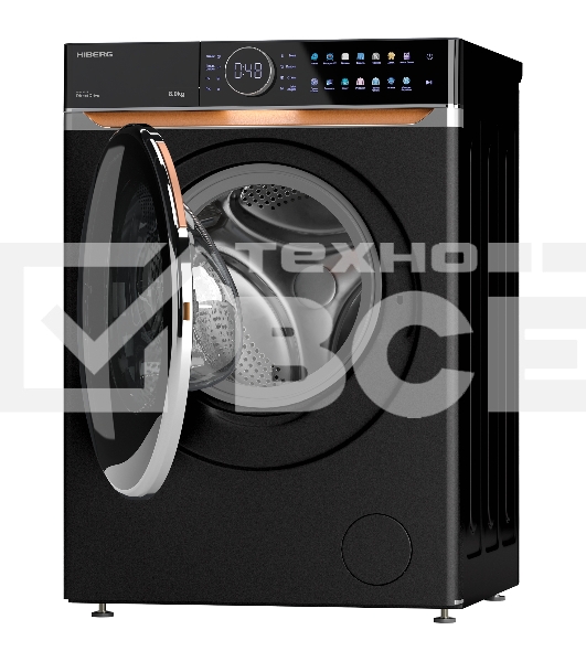 Стиральная машина HIBERG i-DDQ10 - 814 B Черный матовый загр. фронтальная макс.: 8 кг 1400 об/мин класс: А+++
