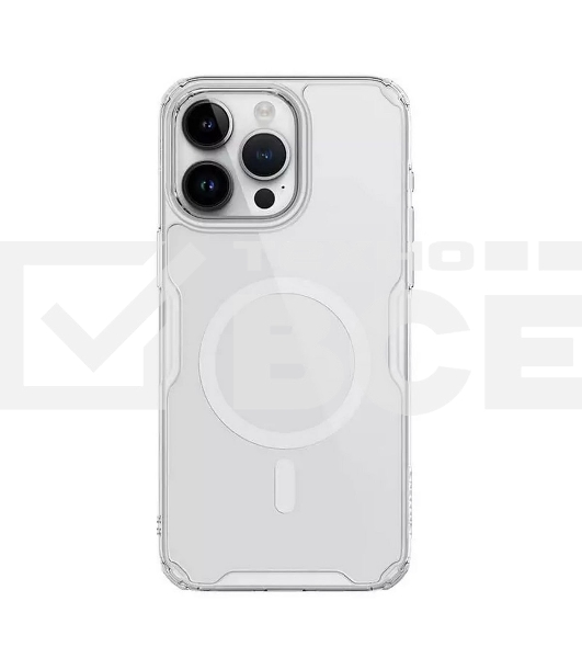 Чехол Nature TPU Pro Magnetic Case, белый, (AP IP15 Pro Max)