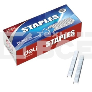 Скобы для степлера 26/6 Deli E39704 оцинкованные кор.карт. (упаковка: 5000шт.)