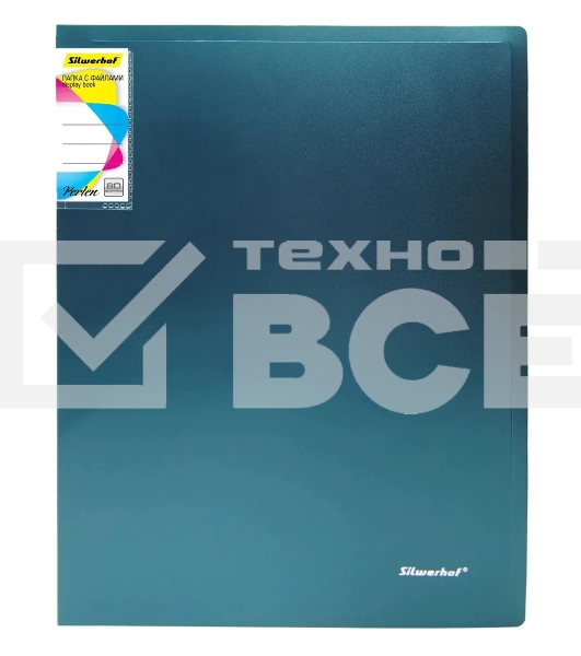 Папка с 80 прозр.вклад. Silwerhof Perlen 292981-75 A4 1мм карман зеленый металлик
