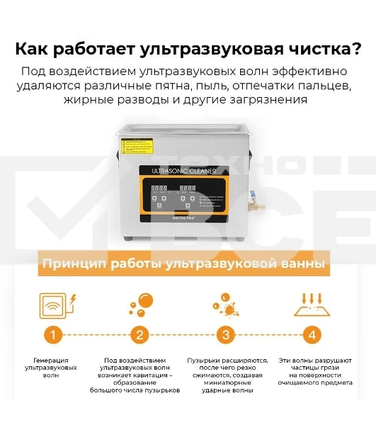 Ультразвуковая ванна Skymen ZX-060S 15 л, 360 Вт