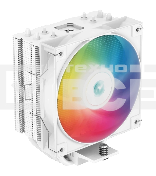 Кулер для процессора DEEPCOOL AG400 WH ARGB белый, 120 мм, алюминий/медь, 2000 об/мин, 31.6 дБ, 4 pin, 220 Вт, 150 мм