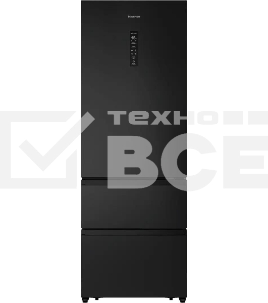 Холодильник Hisense RT641N4AF1 черный, двухкамерный, 366/169, морозилка снизу, Total No Frost