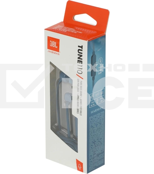Наушники JBL Tune 110, 3.5 мм, внутриканальные, синий