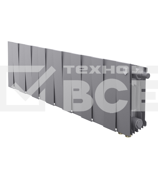 Радиатор биметаллический Royal Thermo PianoForte 200 серебристый VR80- 14 секц.