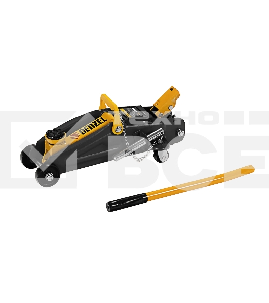 Домкрат гидравлический подкатной с фиксатором Denzel, 2 т, 130-330 мм 51153