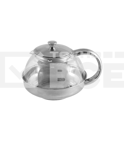 Чайник заварочный MALLONY Menta-600 из нержавеющей стали и жаропрочного стекла, 0,6 л