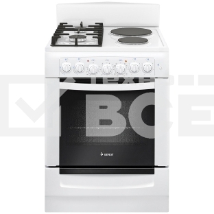 Плита комбинированная Gefest ПГЭ 6112-02 0112 белый, конфорок 2 газовых и 2 электрических, духовка 55 л, 60 см x 85 см x 60 см