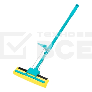 Швабра отжимная Home Palisad 110 см, губка PVA 26х5,5х6 см, телескопическая рукоятка, бирюзовая