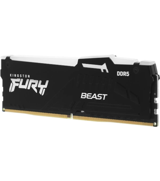 Оперативная память Kingston Fury Beast, DDR5, 16Gb (1x16 Gb), 6400 MHz, CL32, радиатор, RGb, черный