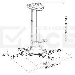 Кронштейн для проектора Cactus CS-VM-PR05M-AL серебристый макс.10кг настенный и потолочный поворот и наклон, фото2