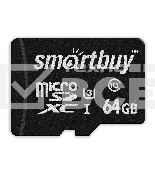 Карта памяти Smartbuy MicroSDXC карта памяти Smartbuy 64Gb Class10 PRO U3 R/W:90/70 MB/s, адаптер в комплекте. '