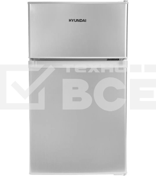 Холодильник Hyundai CT10021H серебристый двухкамерный 60/25л морозилка сверху, капельная система