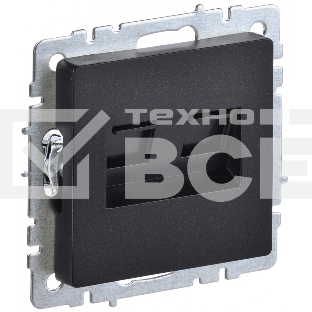 Розетка компьютерная двойная IEK BRITE РК10-2-БрЧ RJ45 кат.5E черный