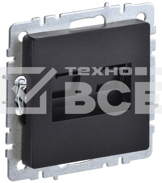 Розетка компьютерная двойная IEK BRITE РК10-2-БрЧ RJ45 кат.5E черный