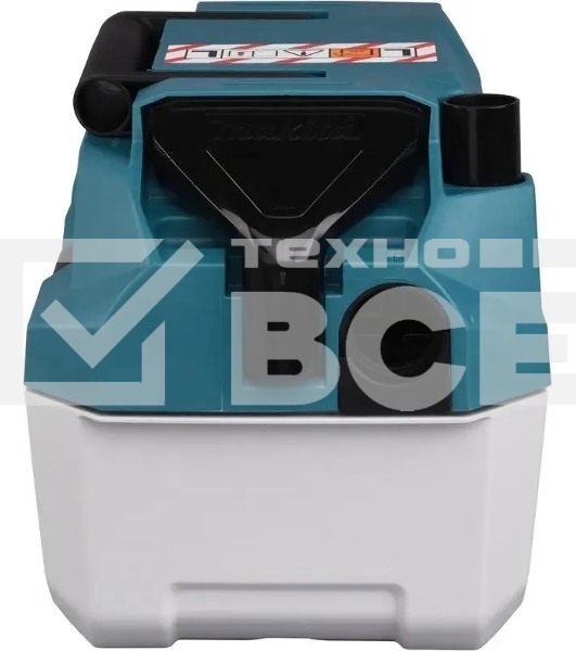 Строительный пылесос Makita DVC750LZ синий, питание от аккумулятора, уборка сухая/влажная, пылесборник контейнер, 7.5 л