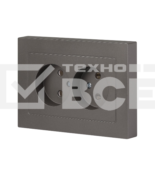 Розетка Intro Accent 6-204-09 2х2P 16А-250В IP20 СУ AL/CU титан Б0063433