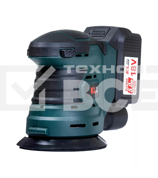 Эксцентриковая шлифовальная машина аккумуляторная KLPRO KLEZ18-50 (18В, Li-ion-2шт, 5.0А·ч, ЗУ 4,5А)