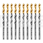 Сверло по металлу Denzel 4,5 мм, HSS-Tin, Golden Tip, 10 шт., фото 1