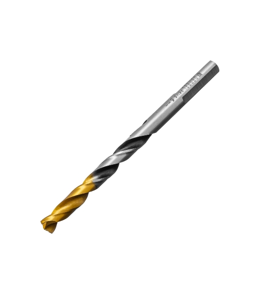 Сверло спиральное по металлу Denzel 6 x 93мм, Р6М5, Golden Tip, многогранная заточка