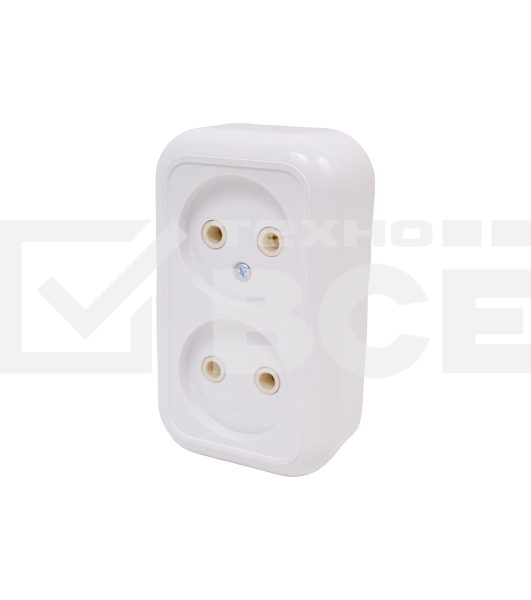 Розетка 2-м Кунцево ОП Валентина 10А IP20 РА10-382 бел. 5416