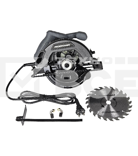 Пила циркулярная ProfiPower ДП-185 (1200Вт, 5500об/мин, диск 185х20мм, пропил 42/60мм, 45°) E0265