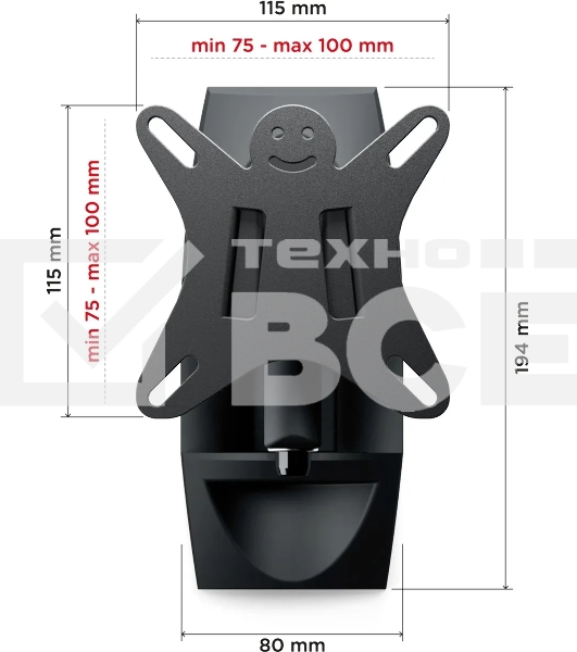 Кронштейн для телевизора Holder LCDS-5004 металлик, 10'-26' макс. 25 кг, настенный, поворот и наклон
