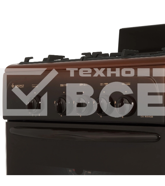 Плита газовая Gefest CG 50М02 К83 коричневый, конфорок 4 шт, духовка 42 л, 50 см x 85 см x 53 см