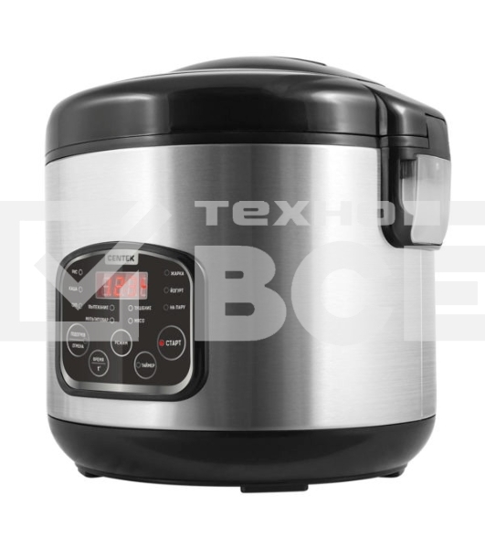 Мультиварка Centek CT-1490 (сталь)скороварка,1000Вт; 5.0л, 8 программ, ненагр крышка, а/п покр(4)