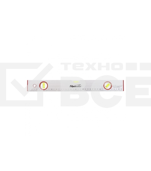 Уровень алюминиевый Sparta 400 мм, 3 глазка, линейка