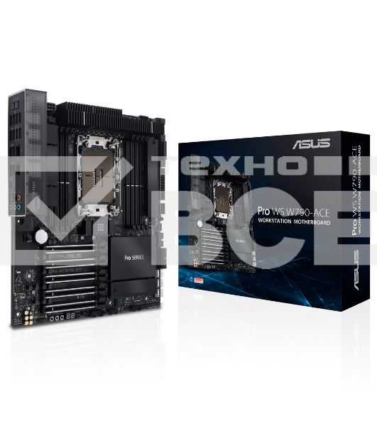 Серверная материнская плата ASUS Pro WS W790-ACE, LGA 4677, Intel W790, 8xDDR5, 4xSATA, 2xM.2, 5xPCIe 5.0 x16, 1xLAN 2.5Gb, 1xLAN 10Gb, 2xUSB 2.0 (9 pin), 1xUSB 3.2 Gen 1 (19 pin), 1xUSB 3.2 Gen 2x2 Type-C, 3.5 мм x5, SSI-CEB